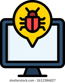 Infected Folder Icon Lineal Color Vector Illustration