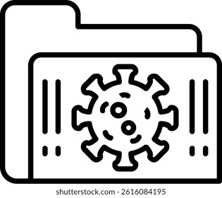 Infected Folder Line Vector Icon Design