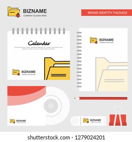 Infected folder  Logo, Calendar Template, CD Cover, Diary and USB Brand Stationary Package Design Vector Template