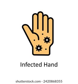Infected Hand vector Filled outline icon style illustration. EPS 10 File