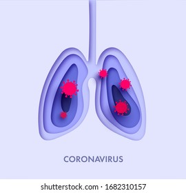  infected human lungs. The fight against coronavirus. The danger of coronavirus and the risk to public health. Pandemic medical concept. Vector icon sign banner.