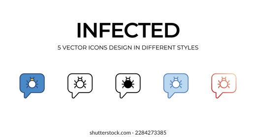 Infected Icon Design in Five style with Editable Stroke. Line, Solid, Flat Line, Duo Tone Color, and Color Gradient Line. Suitable for Web Page, Mobile App, UI, UX and GUI design.