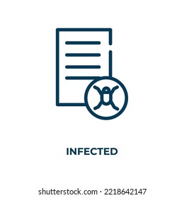 Infected icon. Linear vector illustration. Outline infected icon vector. Thin line symbol for use on web and mobile apps, logo, print media.