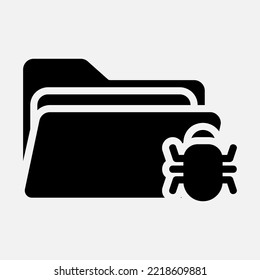 Infected icon in solid style about folders, use for website mobile app presentation