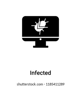 Infected icon vector isolated on white background, logo concept of Infected sign on transparent background, filled black symbol