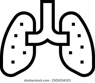 infected lungs icon. Thin linear style design isolated on white background