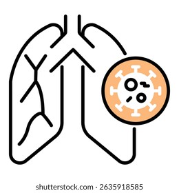 Ícone De Vetor Pulmões Infectado Ilustrando Infecção Respiratória