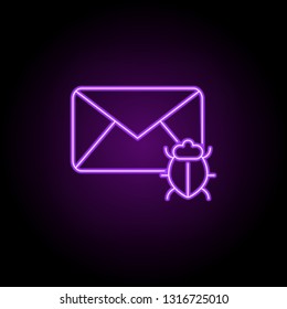 infected mail outline icon. Elements of Security in neon style icons. Simple icon for websites, web design, mobile app, info graphics
