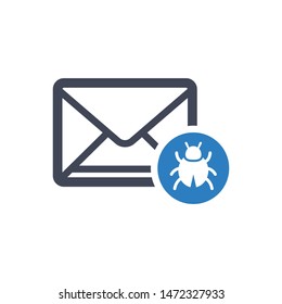Infected Mail Vector Graphics Icon