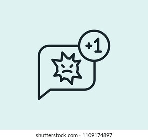 Infected message icon line isolated on clean background. Infected message icon concept drawing icon line in modern style. Vector illustration for your web mobile logo app UI design.