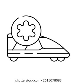 infected train line icon vector. infected train sign. isolated contour symbol black illustration