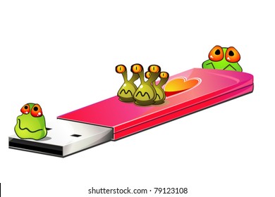Infected USB flash drive