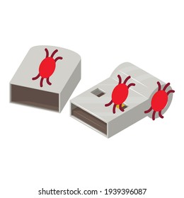 Infected usb icon. Isometric illustration of infected usb vector icon for web