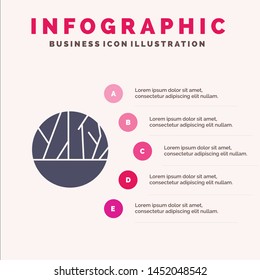 Infected Wound, Infection, Skin Infection, Skin Wound Solid Icon Infographics 5 Steps Presentation Background