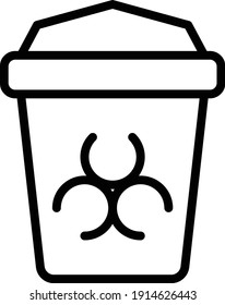 infecticious waste bin Concept Vector Icon Design, Personal protective equipment Symbol on white background, Workplace health surveillance Sign, occupational safety and healthcare stock Illustration