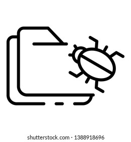 Infecting folders icon. Outline infecting folders vector icon for web design isolated on white background