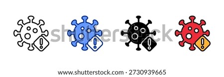 Infection Alert icon set multiple style collection