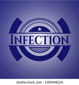 Infection badge with denim background