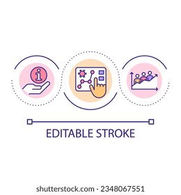 Infection cases analysis and report loop concept icon. Visual data presentation. Healthcare abstract idea thin line illustration. Isolated outline drawing. Editable stroke. Arial font used
