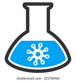 Infection Container vector icon. Style is bicolor flat symbol, blue and gray colors, rounded angles, white background.