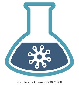 Infection Container vector icon. Style is bicolor flat symbol, cyan and blue colors, rounded angles, white background.