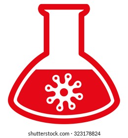 Infection Container vector icon. Style is flat symbol, red color, rounded angles, white background.