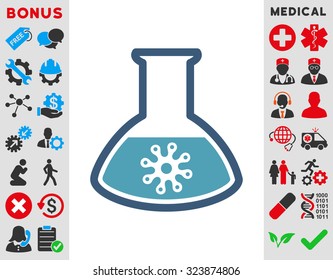 Infection Container vector icon. Style is bicolor flat symbol, cyan and blue colors, rounded angles, white background.