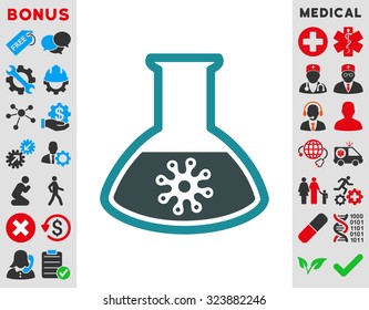 Infection Container vector icon. Style is bicolor flat symbol, soft blue colors, rounded angles, white background.