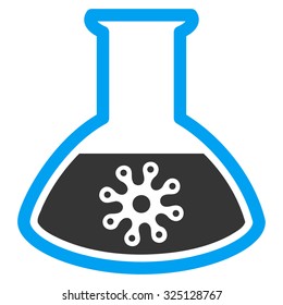 Infection Container vector icon. Style is bicolor flat symbol, blue and gray colors, rounded angles, white background.