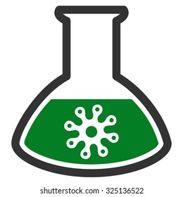Infection Container vector icon. Style is bicolor flat symbol, green and gray colors, rounded angles, white background.