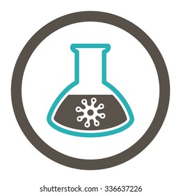 Infection Container vector icon. Style is bicolor flat rounded symbol, grey and cyan colors, rounded angles, white background.