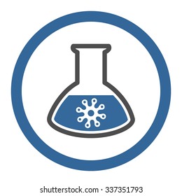Infection Container vector icon. Style is bicolor flat rounded symbol, cobalt and gray colors, rounded angles, white background.