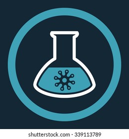 Infection Container vector icon. Style is bicolor flat rounded symbol, blue and white colors, rounded angles, dark blue background.