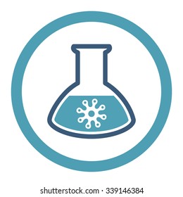 Infection Container vector icon. Style is bicolor flat rounded symbol, cyan and blue colors, rounded angles, white background.