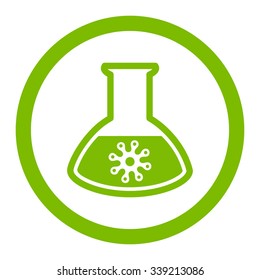 Infection Container vector icon. Style is flat rounded symbol, eco green color, rounded angles, white background.