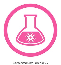 Infection Container vector icon. Style is flat rounded symbol, pink color, rounded angles, white background.