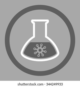 Infection Container vector icon. Style is bicolor flat rounded symbol, dark gray and white colors, rounded angles, silver background.