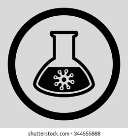 Infection Container vector icon. Style is flat rounded symbol, black color, rounded angles, light gray background.