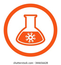Infection Container vector icon. Style is flat rounded symbol, orange color, rounded angles, white background.