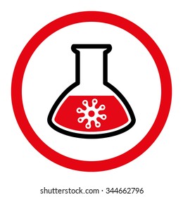 Infection Container vector icon. Style is bicolor flat rounded symbol, intensive red and black colors, rounded angles, white background.