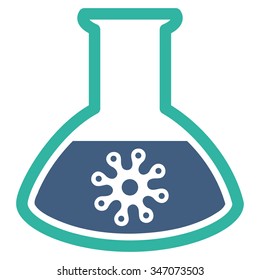 Infection Container vector icon. Style is bicolor flat symbol, cobalt and cyan colors, rounded angles, white background.