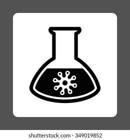 Infection Container vector icon. Style is flat rounded square button, black and white colors, gray background.