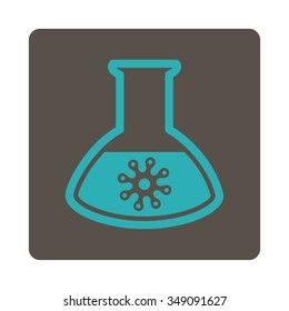 Infection Container vector icon. Style is flat rounded square button, cyan and grey colors, white background.