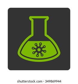 Infection Container vector icon. Style is flat rounded square button, eco green and gray colors, white background.