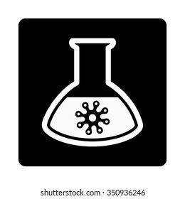 Infection Container vector icon. Style is flat rounded square button, white and black colors, white background.