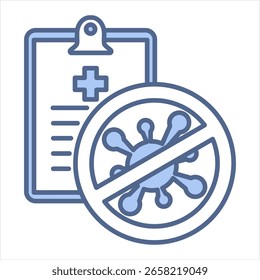 Ilustração do vetor de ícone azul do controle de infecções