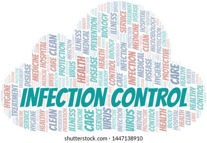 Infection Control Word Cloud Vector Made With Text Only