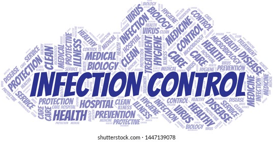 Infection Control Word Cloud Vector Made With Text Only