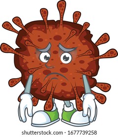 Infection coronavirus mascot design style with worried face