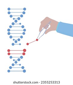 Infection of DNA structure Concept of molecular science on white background - vector illustration